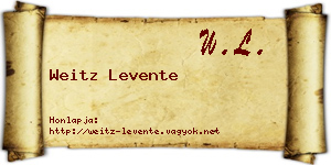 Weitz Levente névjegykártya